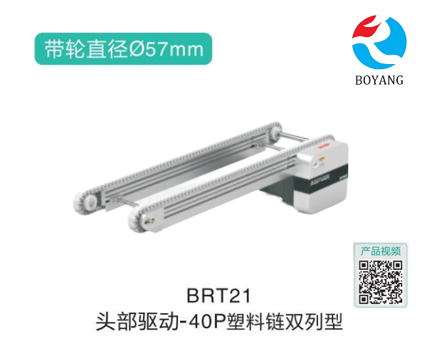 皮帶鏈板式輸送機BRT21頭部驅動-40P塑料鏈雙列型